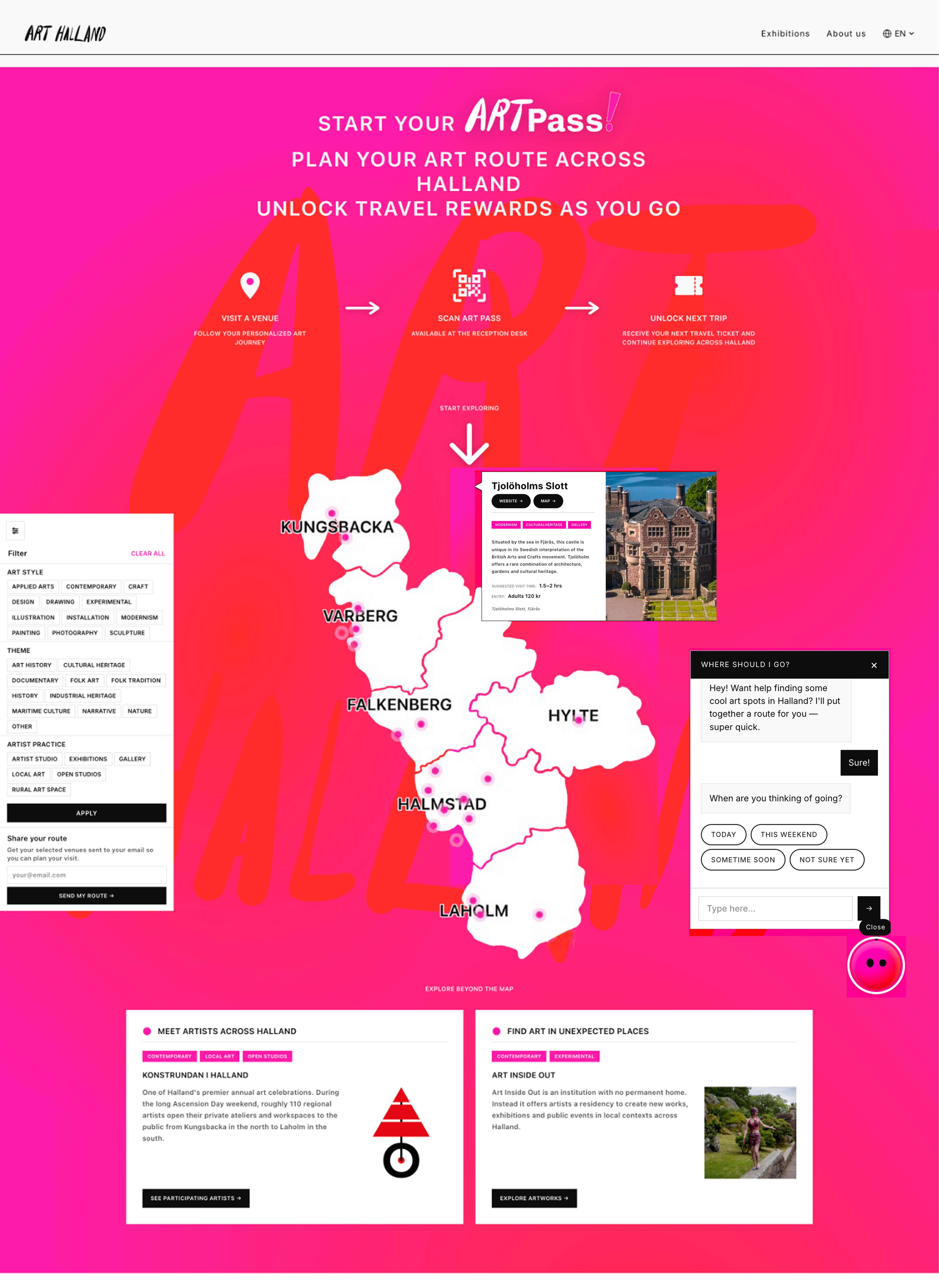 Art Pass website — full screen view