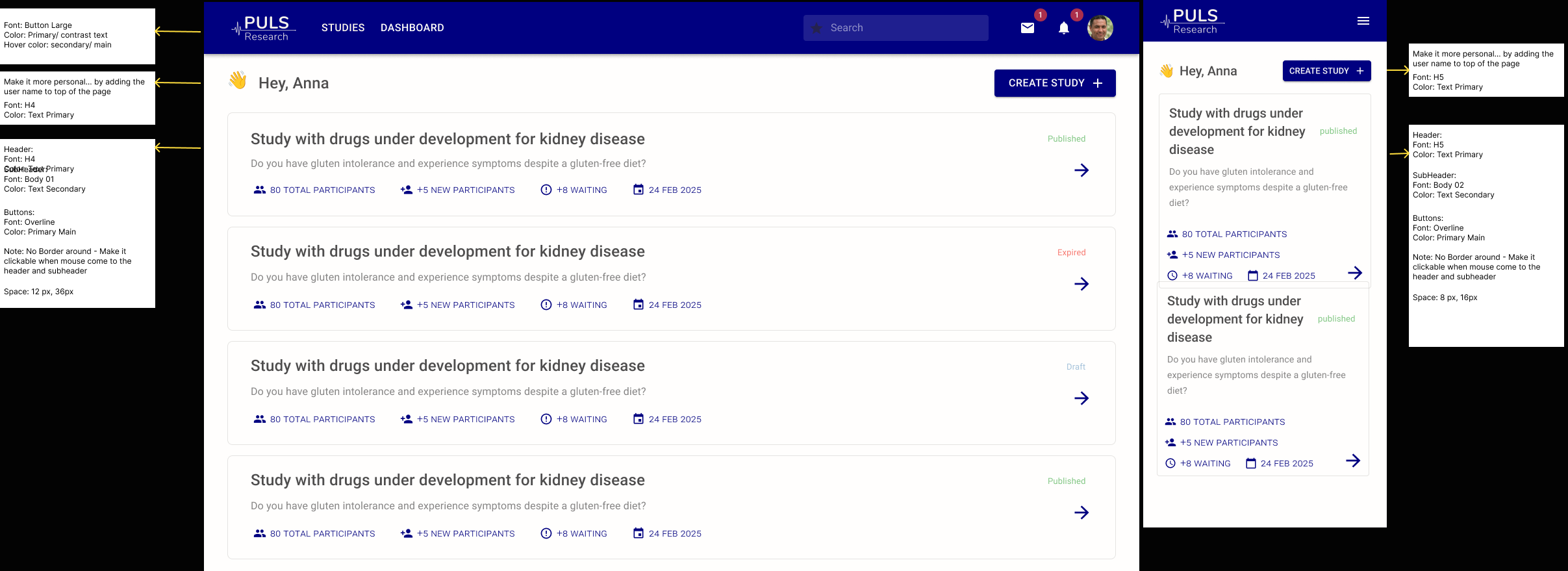 Puls annotated handoff documentation